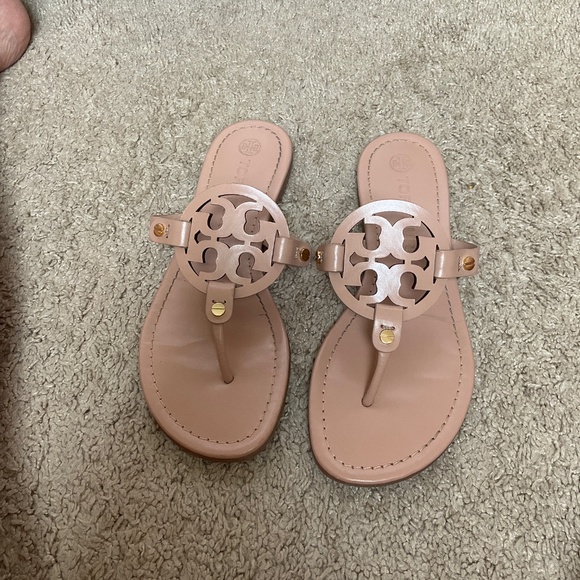 TORY BURCH Miller Leather Sandals In Beige - Picture 2 of 7